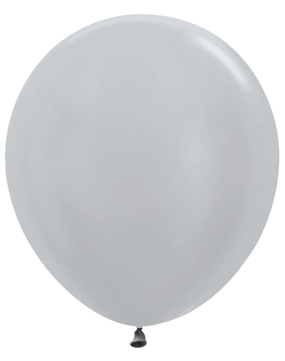 Balloons2Go Balloons 18 inch (15 Ct) / Metallic Silver Sempertex Metallic Latex Balloons | All Sizes Sempertex Metallic Latex Balloons | All Sizes
