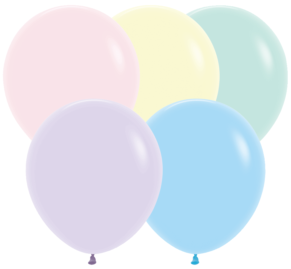 Balloons2Go Balloons 18 inch (25 Ct) / Pastel Matte Assortment Sempertex Latex Balloon Assortments | All Sizes Sempertex Balloon Assortments | All Sizes & Mixed Colors