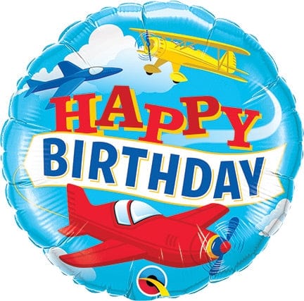 Balloons2Go Balloons 18 inch Birthday Airplanes Foil Balloon 18in Birthday Airplanes Foil Balloon | Aviation Party Decoration
