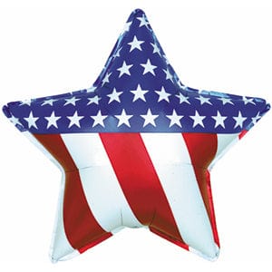 Balloons2Go Balloons 31" Patriotic Star Foil Balloon 31in Patriotic Star Foil Balloon | USA Celebration