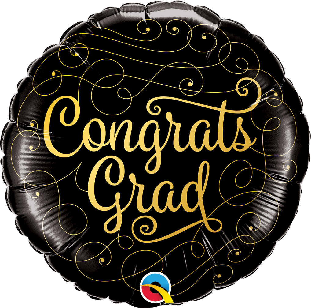 Balloons2Go Balloons Congrats Grad Gold Doodles Balloon Congrats Grad Gold Doodles Balloon | Graduation Foil Balloon