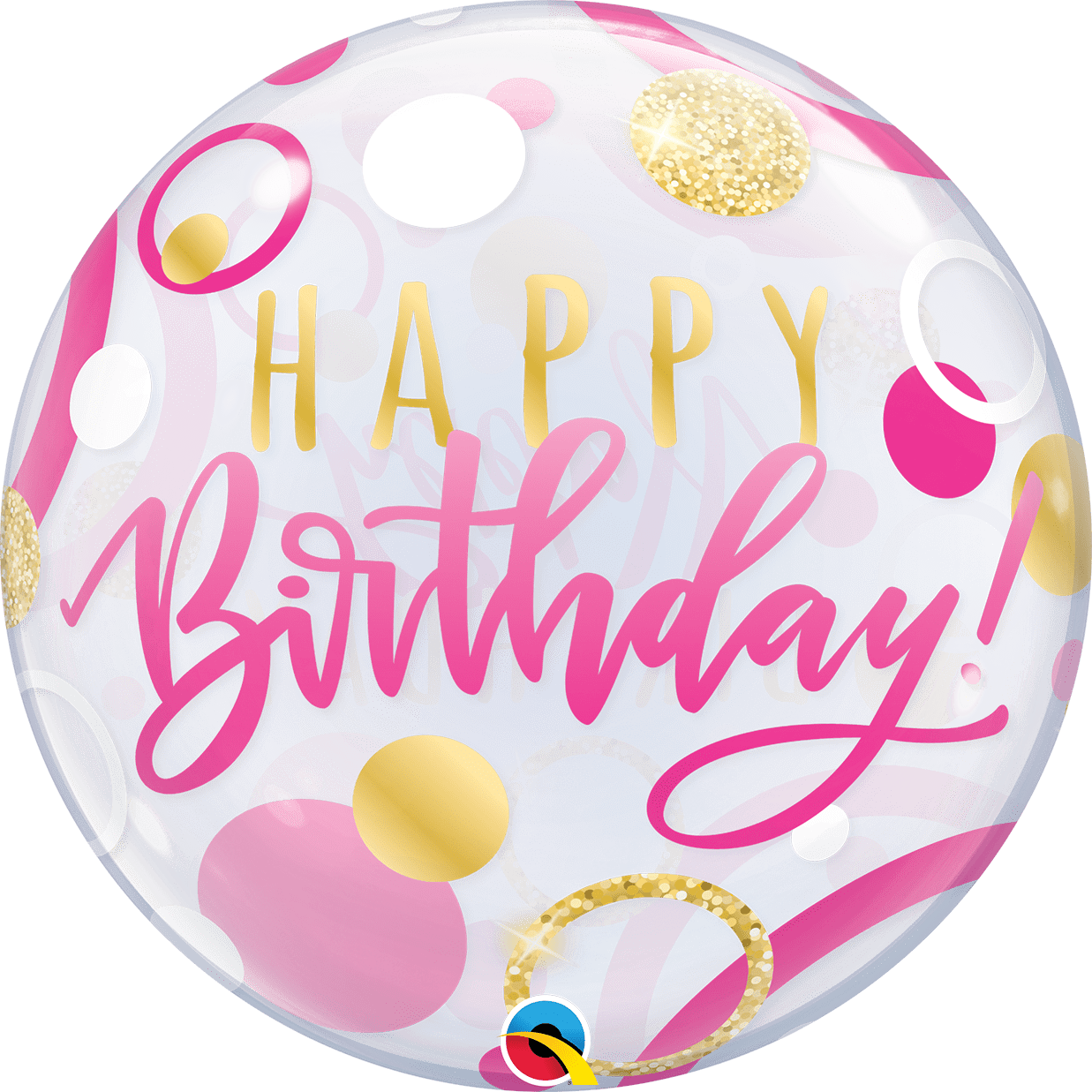 Balloons2Go Balloons Birthday Pink & Gold Dots Balloon Birthday Pink & Gold Dots Balloon – Elegant Design