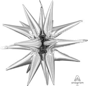 Balloons2Go Balloons 19 inch / Silver Starburst Foil Balloons 26 inch, 40 inch Starburst Foil Balloons Collection | Radiant Shapes