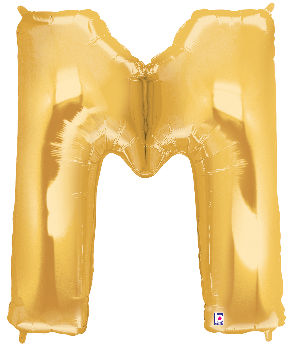 Balloons2Go Balloons M 14 inch Foil Letters Gold 14in Gold Foil Letter Balloons | A-Z Air-Fill Party Decor