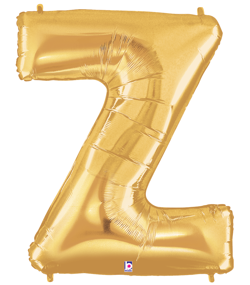 Balloons2Go Balloons Z 14 inch Foil Letters Gold 14in Gold Foil Letter Balloons | A-Z Air-Fill Party Decor