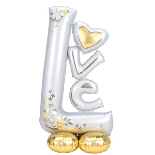 58" Love Wedding AirLoonz Foil Balloon | Stands Over 4 Feet Tall - No Helium Required!