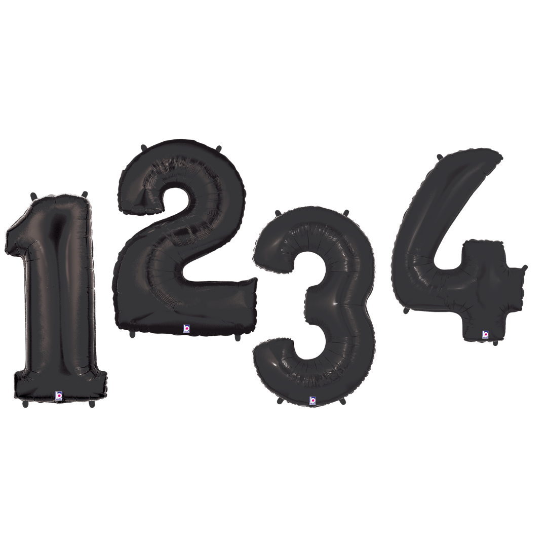 Balloons2Go Balloons 40 inch Number Foil Balloon Black Megalloons Letters & Numbers | Jumbo Foil Alphabet