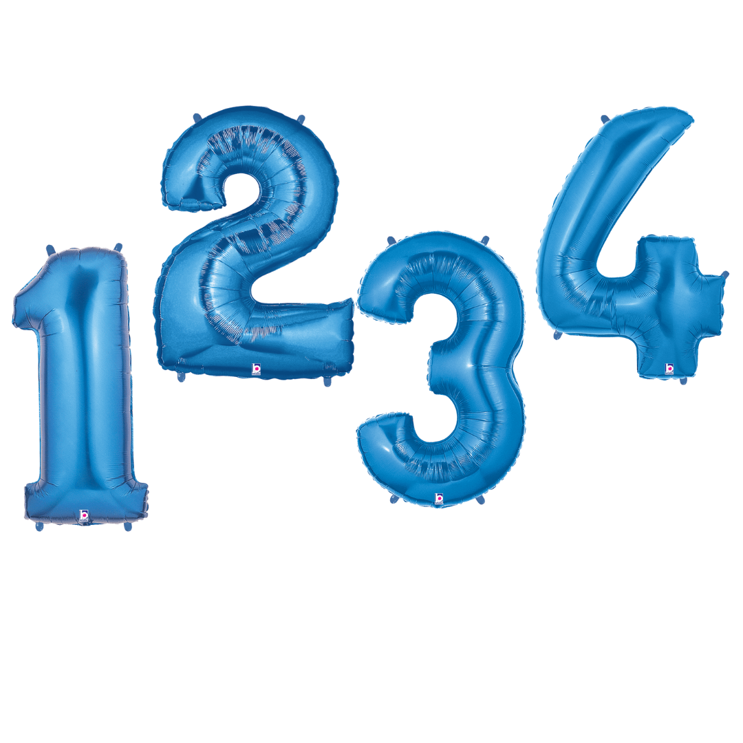 Blue outlet number balloons