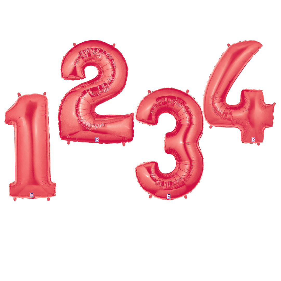 Balloons2Go Balloons 40" Red Foil Number Balloon 40" Red Foil Number Balloon | Bold Numeric Display