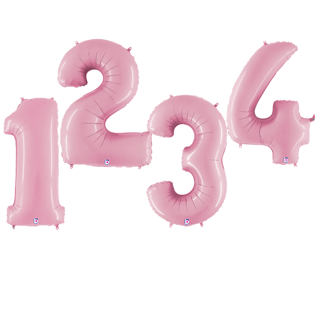 40 inch Pastel Pink Foil Number Balloon