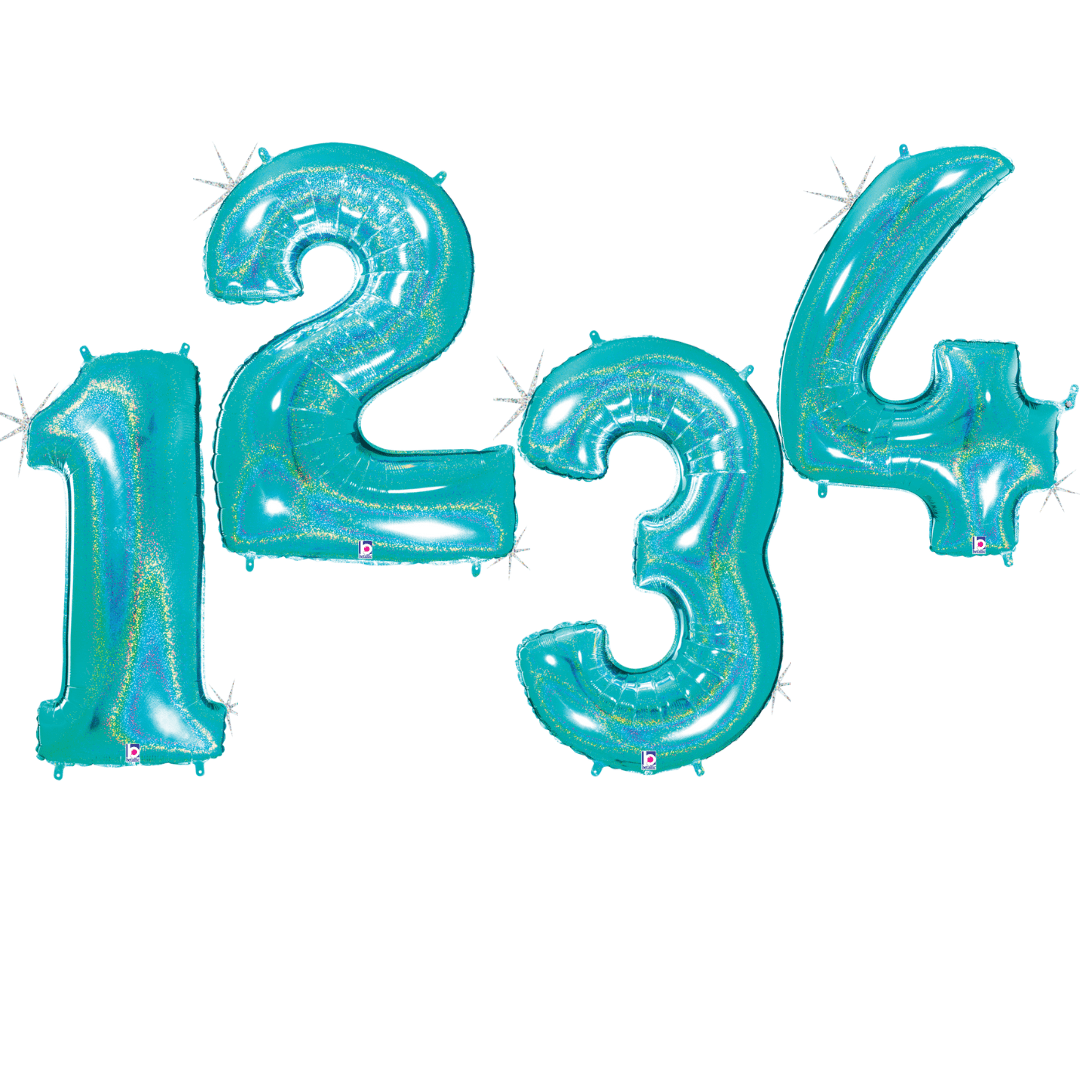 Balloons2Go Balloons 40" Robbin's Egg Blue Number Foil Balloons 40" Blue Number Foil Balloon – Birthday & Milestone