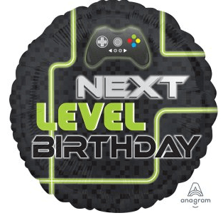 Balloons2Go Balloons 18" Level Up Birthday Foil Balloon 18in Level Up Birthday Foil Balloon | Gamer Theme