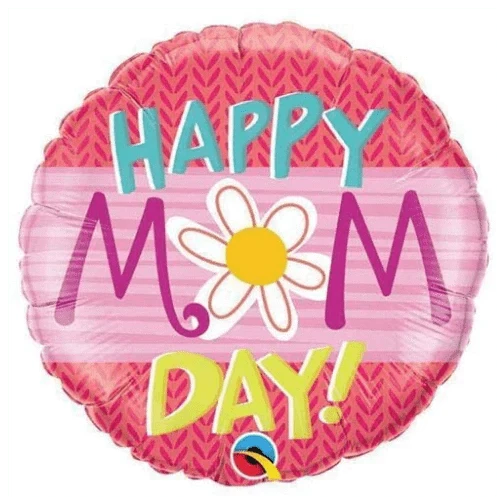 Balloons2Go Balloons 9 inch Happy Mom Day Foil Balloon with Daisy Happy M’Daisy’m Day Foil Balloon | Spring Floral Celebration