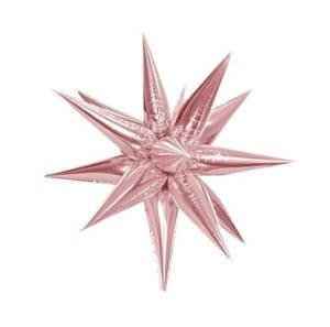Balloons2Go Balloons 19 inch / Rose Gold Starburst Foil Balloons 26 inch, 40 inch Starburst Foil Balloons Collection | Radiant Shapes