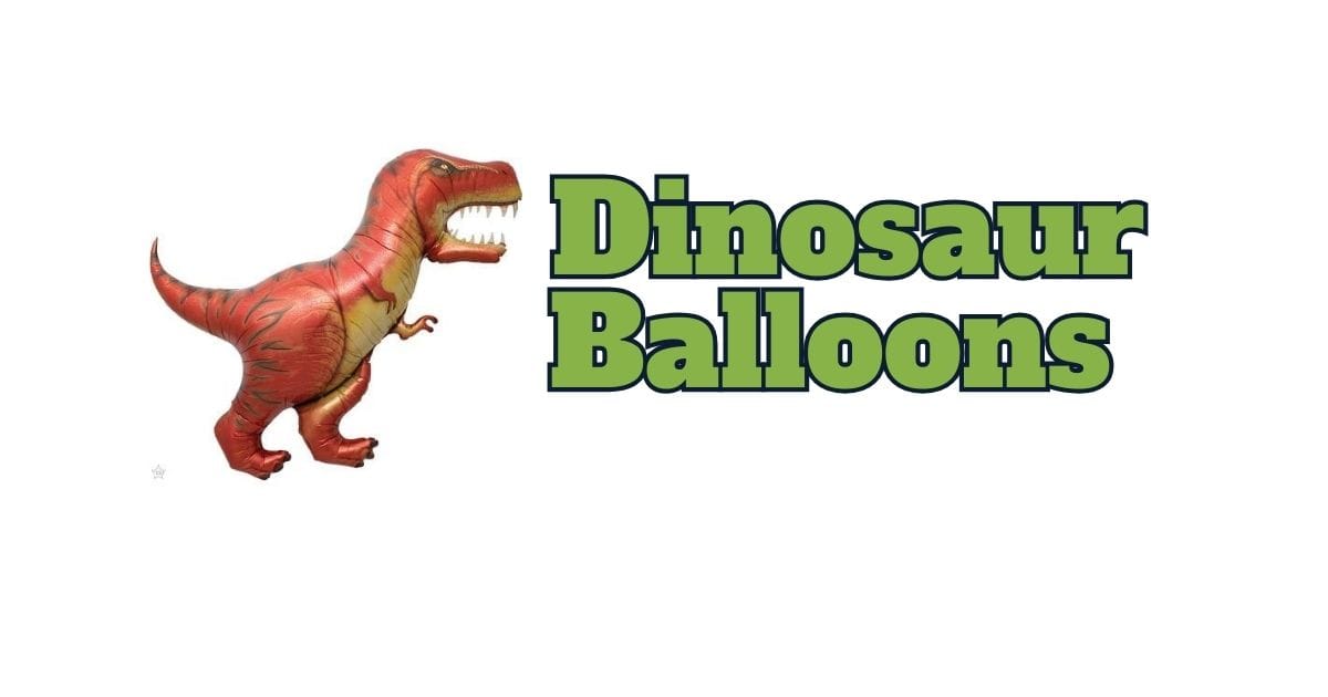 Dinosaur Balloons cover with a foil trex balloon