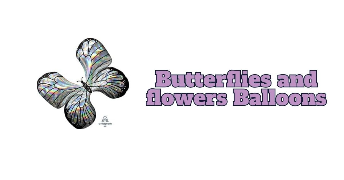 Butterflies and flowers Balloon cover