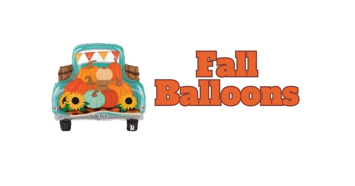 Fall Balloons cover with a fall truck foil balloon