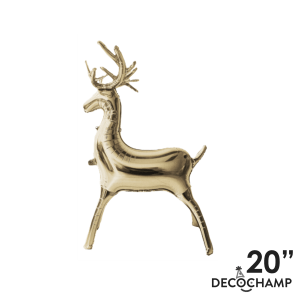 Decochamp Balloons 20" Champagne Reindeer Air-Fill Foil Balloon 20" Champagne Reindeer Air-Fill Foil Balloon