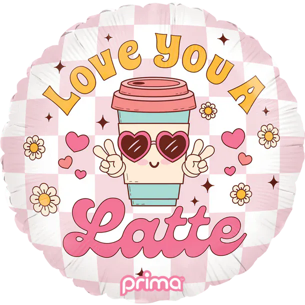 prima Balloons 18" Love You A Latte  Foil Balloon 18" Love You A Latte  Foil Balloon
