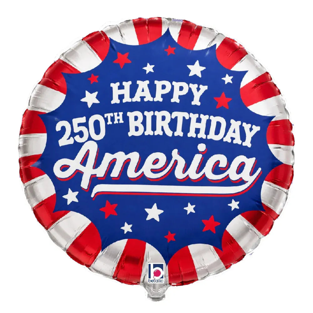 sempertex Balloons 18" Betallic American 250th Birthday Foil 18" Betallic American 250th Birthday Foil