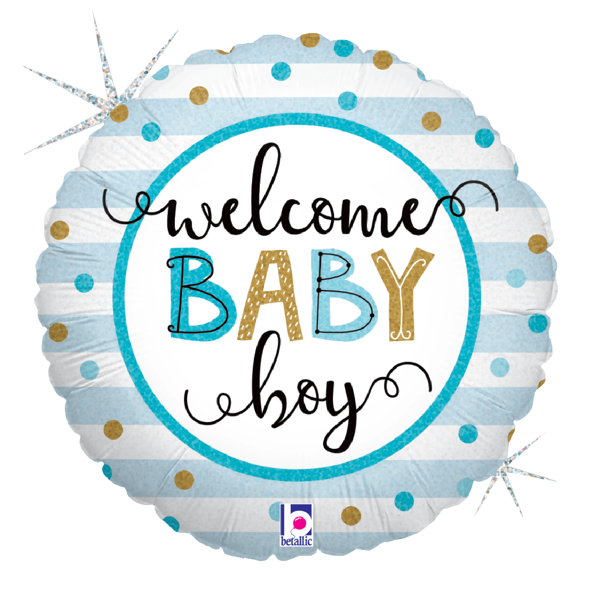 18" Baby Boy Stripes Foil Balloon