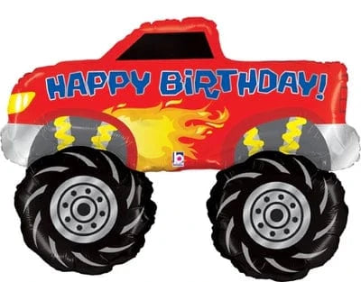 sempertex Balloons 34" Monster Truck Foil Balloon (1 ct, Flat) 34" Monster Truck Foil Balloon | Party & Birthday