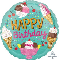 18 inch Ice Cream Party Happy Birthday