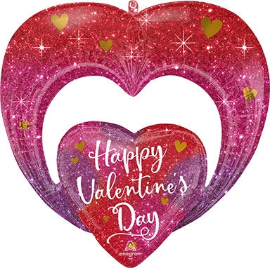 46inch AirLoonz LOVE YOU - Just My Type Heart & Arrow - Foil Multi-Balloon (PKG), Price Per EACH