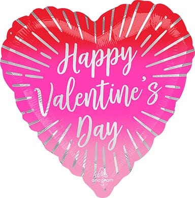 18 inch VLP Valentine's Day Silver Radiance - Heart Shape Foil Balloon