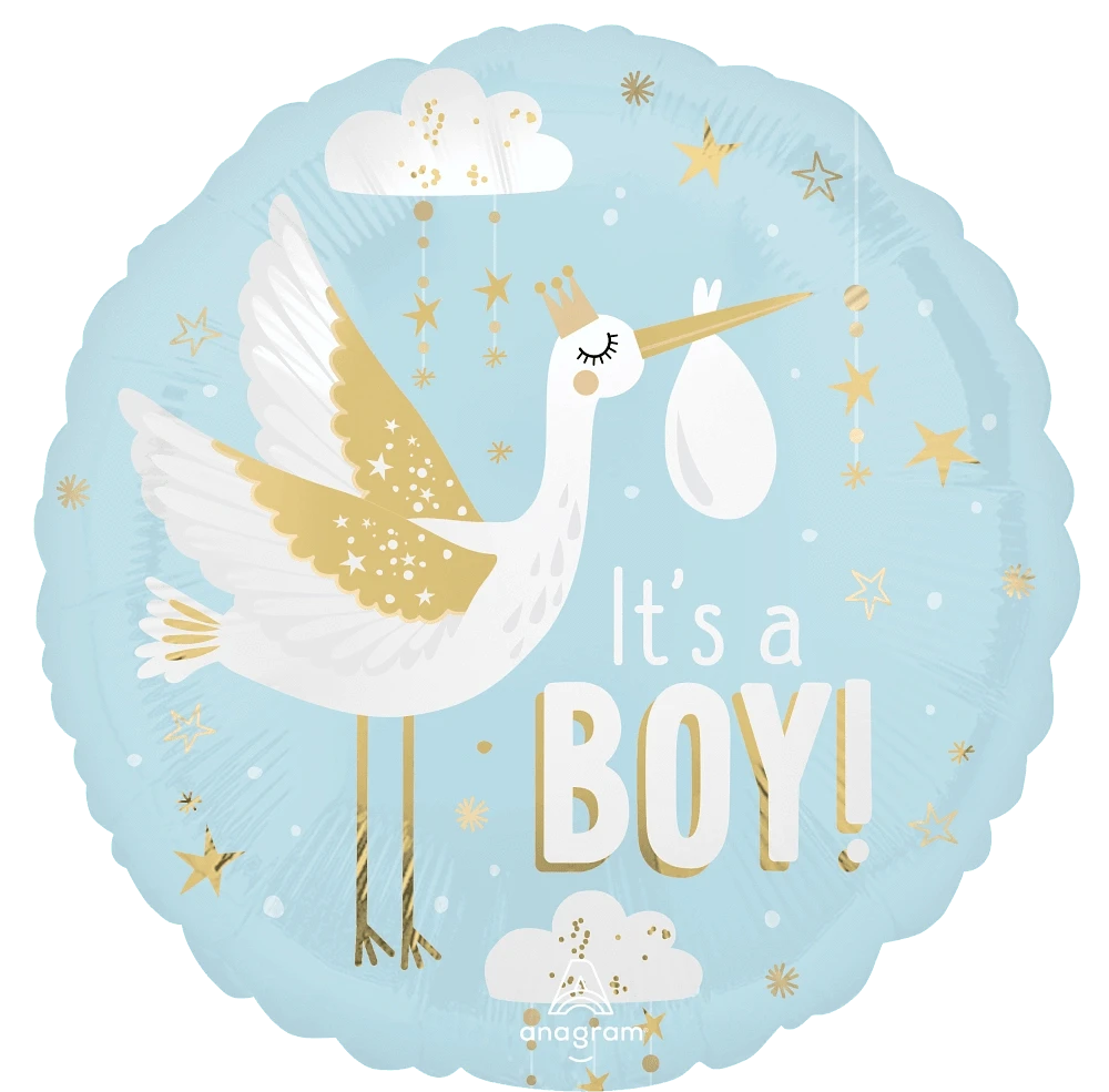 It's A Boy Anagram Foil Balloon