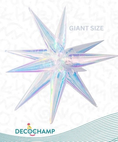 Decochamp Balloons 60" Giant Starburst Iridescent Foil Balloon 60" Giant Starburst Iridescent Foil Balloon