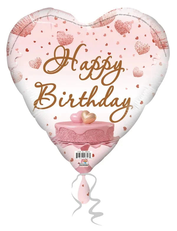 Helium balloons of Texas Balloons 31H HAPPY BIRTHDAY CAKE W/FLOATING HEARTS 31H HAPPY BIRTHDAY CAKE W/FLOATING HEARTS