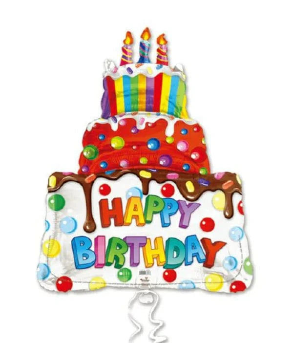 Helium balloons of Texas Balloons LRG SHP HAPPY BIRTHDAY 3 TIER CAKE 1ct LRG SHP HAPPY BIRTHDAY 3 TIER CAKE 1ct