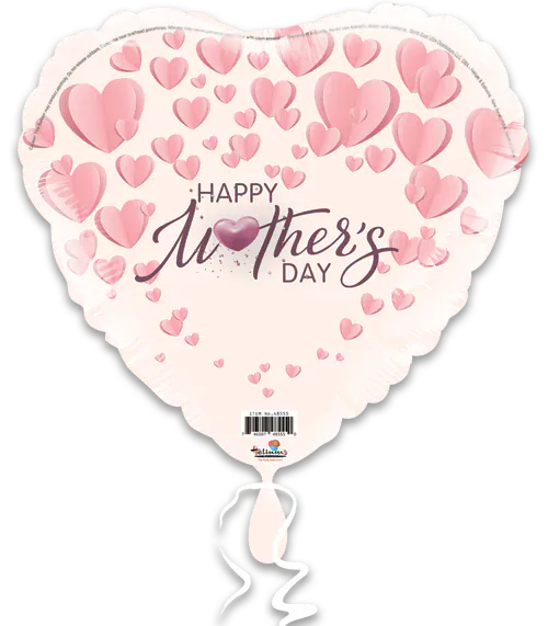Helium and Balloons of texas Balloons 18" Happy Mother's Day Floating Pink Hearts 18" Happy Mother's Day Floating Pink Hearts