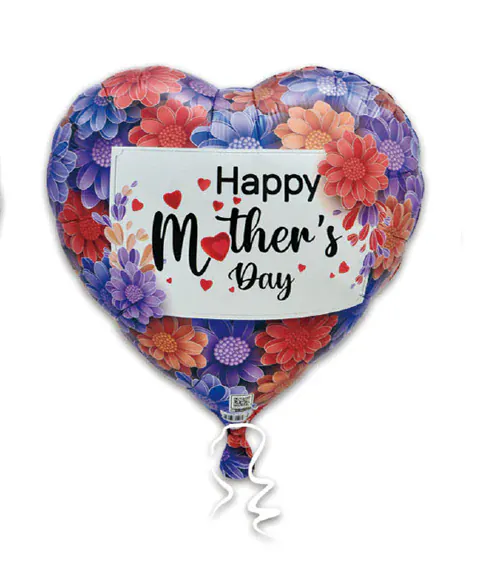 Balloons2Go Balloons Mother's Day Pink & Blue Roses Balloon Mother’s Day Foil Balloon | Pink & Blue Roses Design