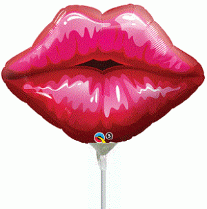 qualatex Balloons 14" Red Kissey Lips Mini Shape Air-Fill Foil Balloon 14" Red Kissey Lips Mini Shape Air-Fill Foil Balloon