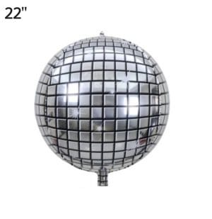 FUNGRAM Balloons 22" Disco Ball Sphere Orb Foil Balloon 22" Disco Ball Sphere Orb Foil Balloon