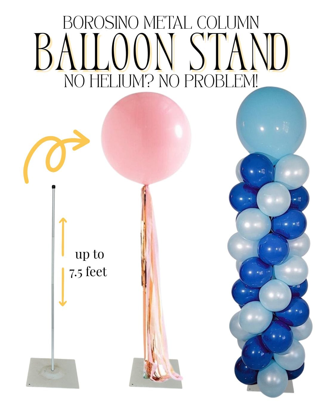 Borosino 7.5ft Metal Column balloon stand