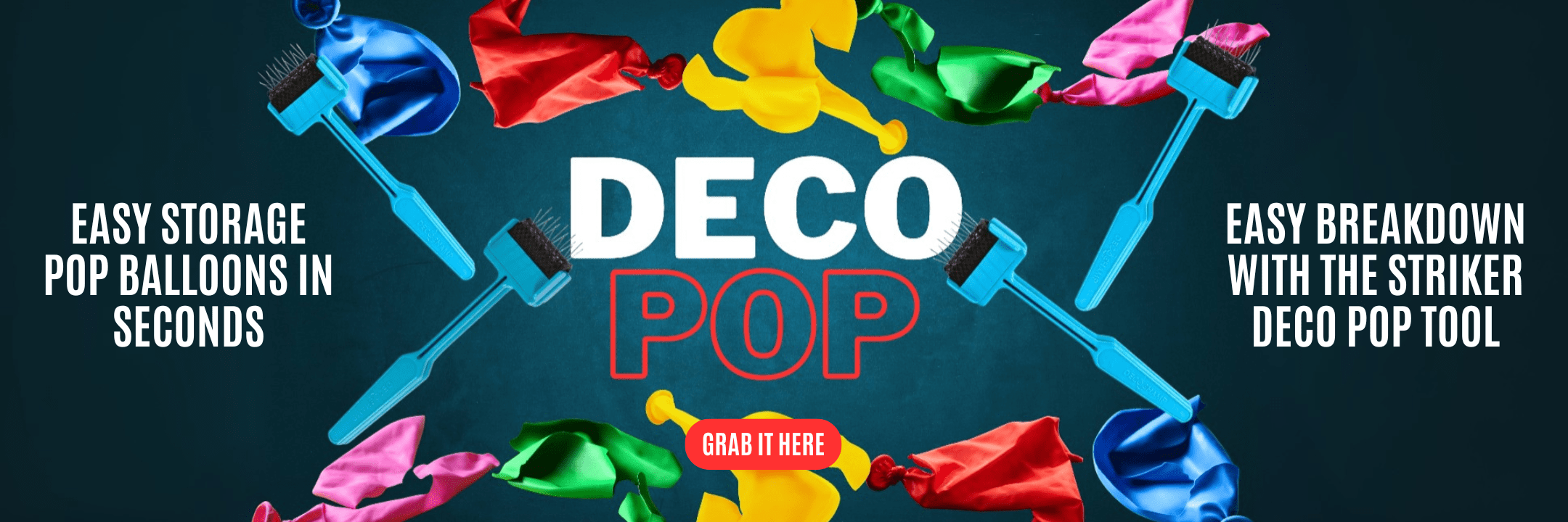 striker deco champ pop balloons