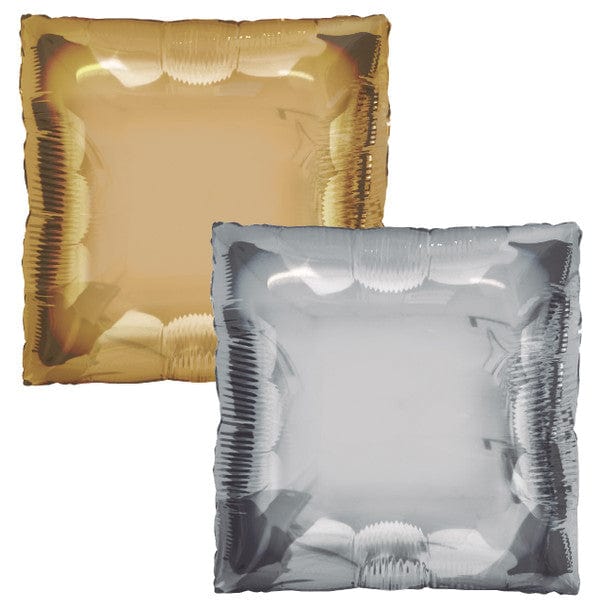 24" Tuftex Gold and Silver Square Foil Balloon