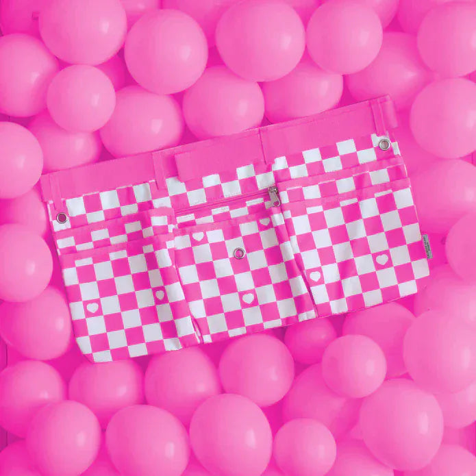  Balloons2Go Maker Apron - Hot Pink and White Checkered Pattern Maker Apron | Hot Pink and White Checkered Pattern