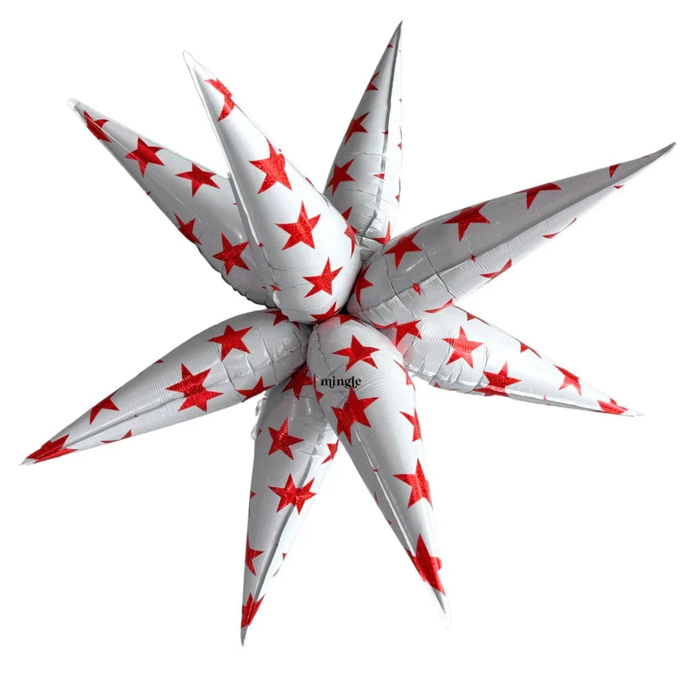 32" Red  Sparkle Starburst Foil Balloon 1ct