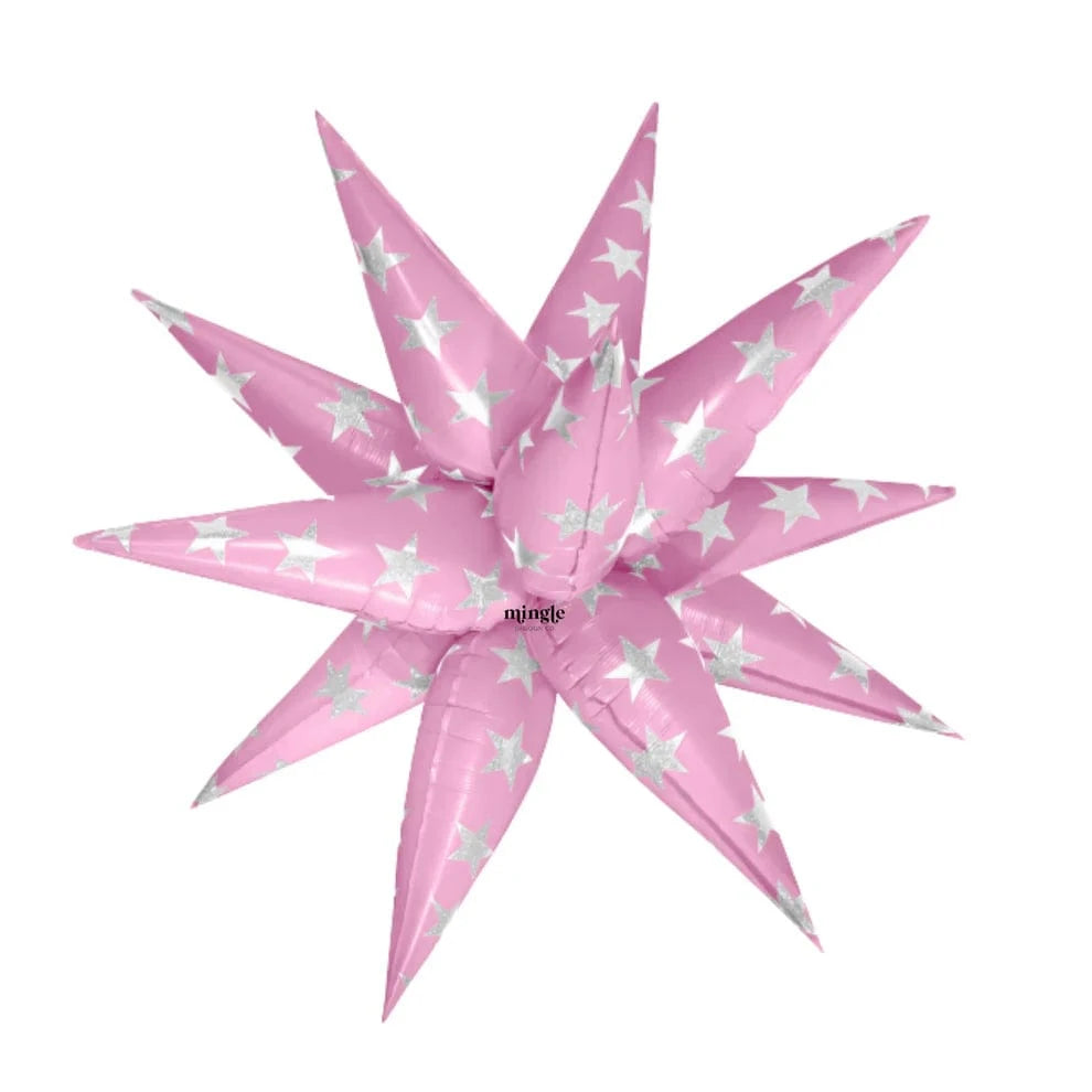 Mingle Balloons 26"  Pink Sparkle Starburst Foil Balloon 1 Ct. Air fill only 26"  Pink Sparkle Starburst Foil Balloon 1 Ct. Air fill only