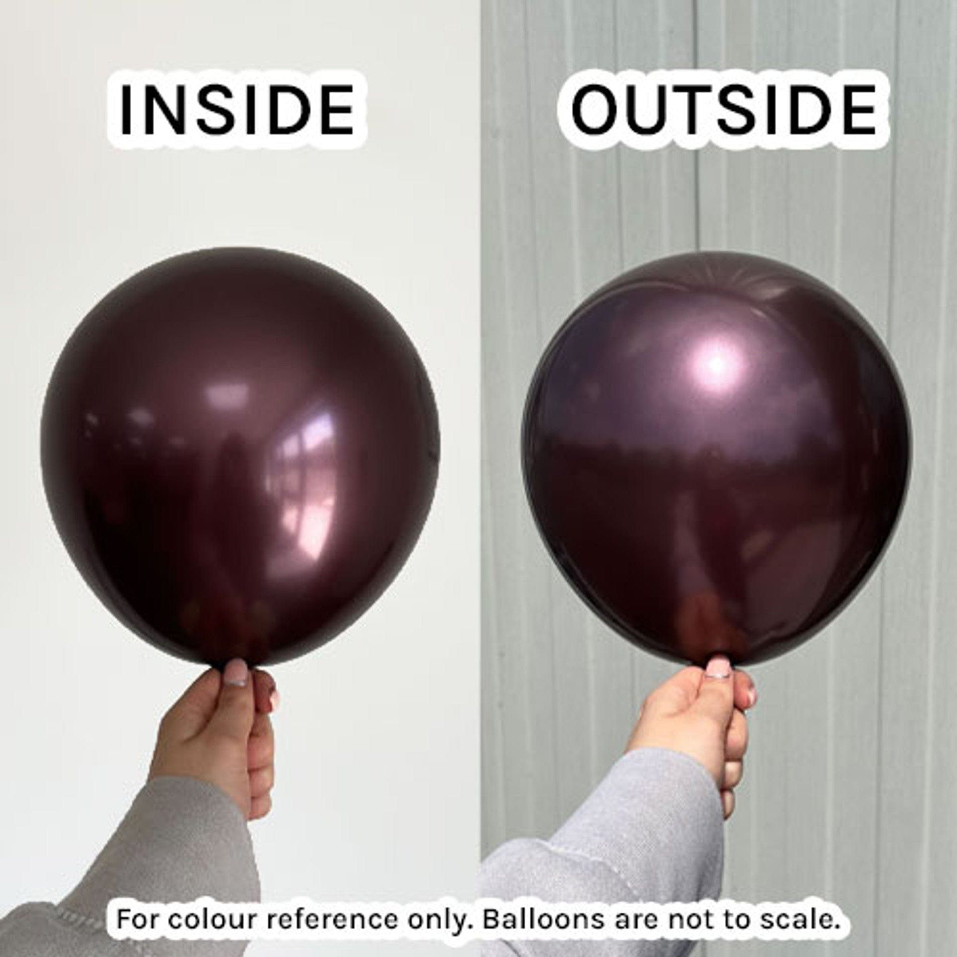  Balloons2Go Balloons Mirror Burgundy / 5 inch (100 Ct) Kalisan Mirror Collection– High Shine Latex Balloons for Statement Decor Kalisan Mirror Collection Latex Balloons | Glossy Metallic Finish