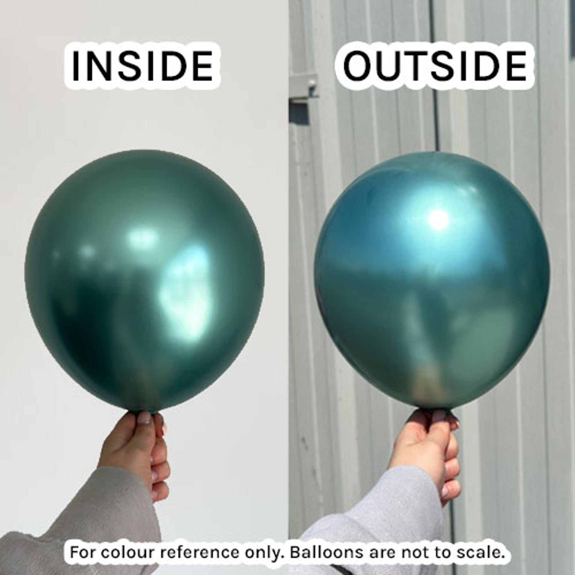  Balloons2Go Balloons Mirror Green / 5 inch (100 Ct) Kalisan Mirror Collection– High Shine Latex Balloons for Statement Decor Kalisan Mirror Collection Latex Balloons | Glossy Metallic Finish