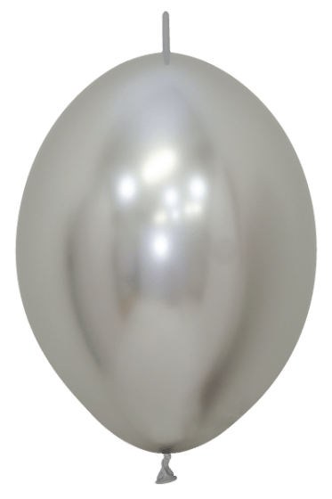 Balloons2Go Reflex Silver Link-O-Loon Latex Balloons 12 inch | 25ct Reflex Silver Link-O-Loon Latex Balloons | 25ct 12 inch