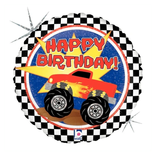 sempertex Balloons 18" Happy Birthday Monster Truck Foil Balloon (1 ct, Flat) 18" Happy Birthday Monster Truck Balloon | Party Décor