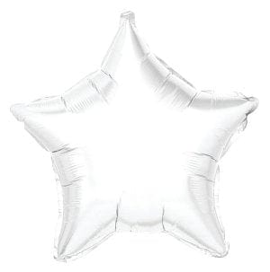 19" White Star Foil Balloon 1ct
