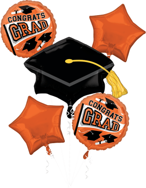 Anagram balloons Balloons Graduation School Colors Orange  Bouquet Balloon Kit Graduation School Colors Orange  Bouquet Balloon Kit