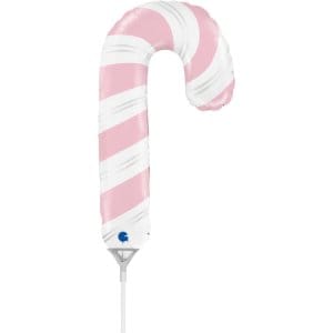 sempertex Balloons 14" Pink Candy Cane Air-Fill Shape Foil Balloon 14" Pink Candy Cane Air-Fill Shape Foil Balloon